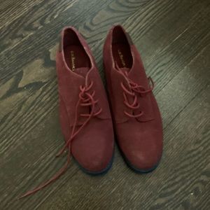 Maroon Suede Oxford Flats GH Bass
